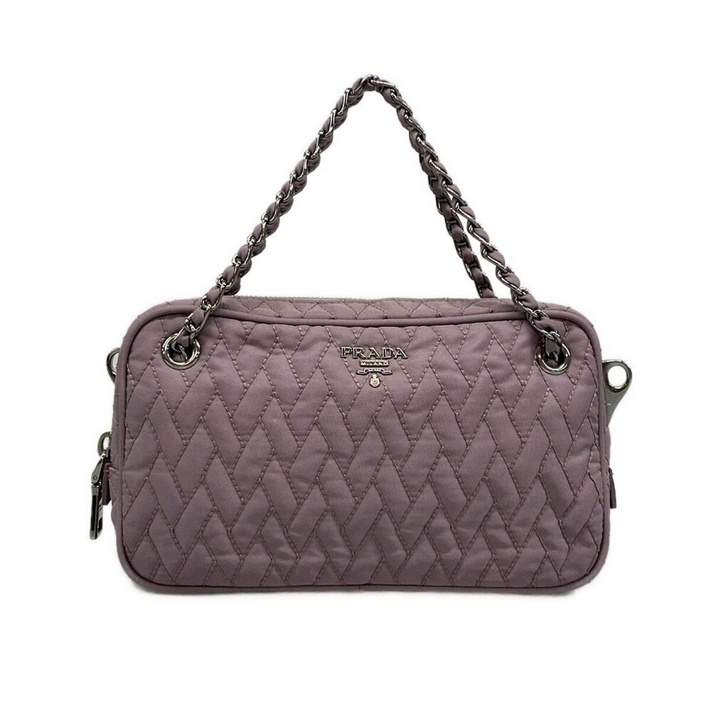PRADA handbag chain handle quilted Lampone purple